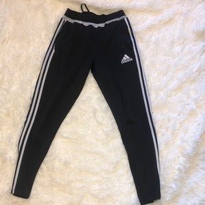 Adidas striped joggers size s with drawstring